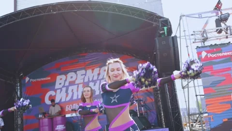 Cheerleaders dancing, cheerleading perfo... | Stock Video | Pond5