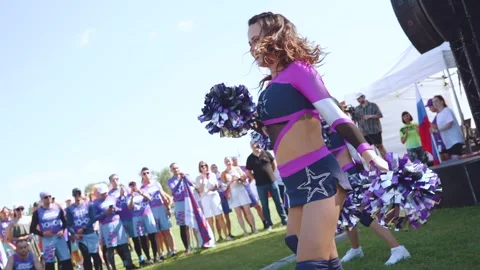 Cheerleaders dancing, cheerleading perfo... | Stock Video | Pond5