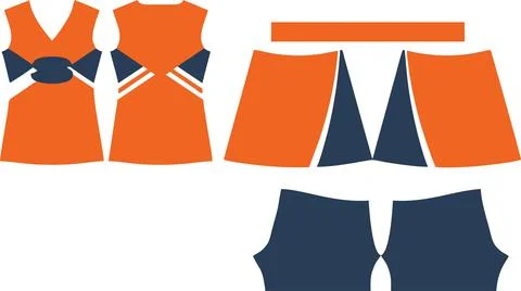 Cheerleaders Patterns for Sublimation Vectors Stock Illustration