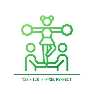 Cheerleading gradient linear vector icon Illustrazione stock