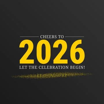 Cheers to 2026 Let the Celebration Begin Stock Illustration