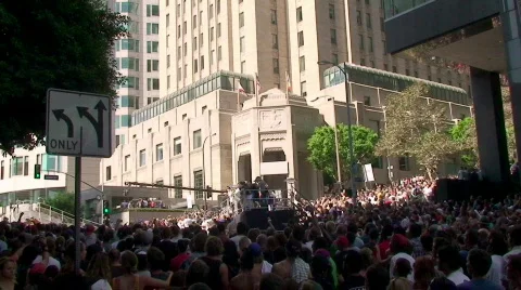 Cheers and Protest from crowd Stock Footage 521531