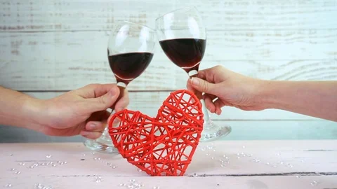 Cheers behind heart Stock Footage 101051951