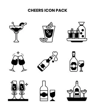 Cheers DuoTone Vector Icons Pack Stock Illustration