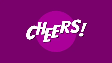 CHEERS! Exclamation Text Motion Graphics Animation Stock Footage 283131510