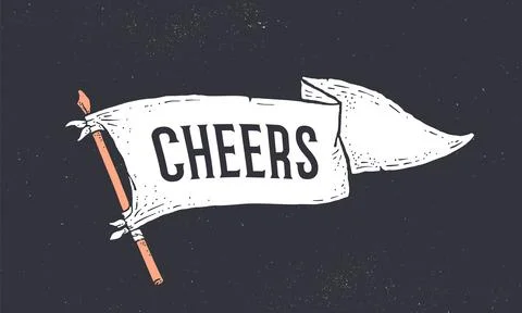 Cheers. Flag grahpic Stock Illustration