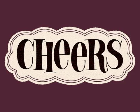 Cheers Hand Lettering Stock Illustration