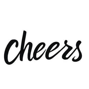 Cheers Handwritten Script Calligraphy On White Background Stock Illustration