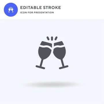 Cheers icon vector, filled flat sign, solid pictogram isolated on white, logo Stock Illustration