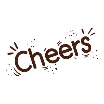 Cheers lettering word Stock Illustration
