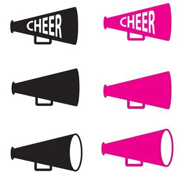 Cheers Megaphone icon on white background. Bullhorn sign. Cheerleader symbol. Stock Illustration