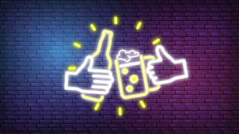 Cheers neon Light On The Wall Video stock 160106745