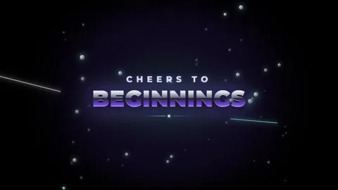 Cheers to new beginnings with glowing lights in dark background Stock Footage 344585019
