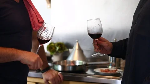 Cheers! Two men proposing a toast. Video stock 97441025