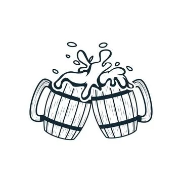 Cheers Vector beer mug Stock Illustration