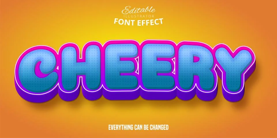 Cheery text, 3d editable font effect Stock Illustration