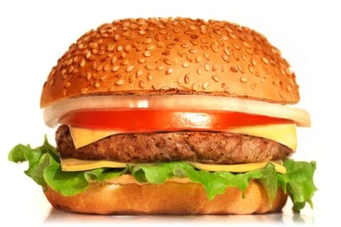 Cheesburger isolated on white background Foto stock