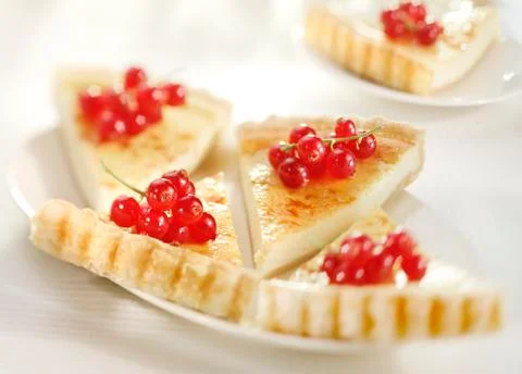 Cheescake served on a plate Stock Photos