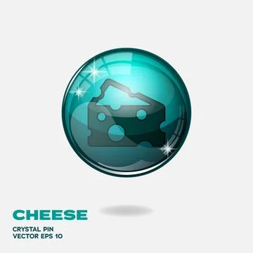 Cheese 3D Buttons Stock Illustration