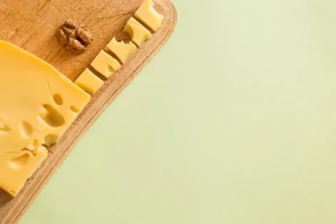 Cheese with additives. cheese with walnuts Foto stock