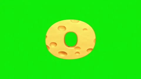 Cheese alphabet animation on a green screen background. Stock Footage 339323161