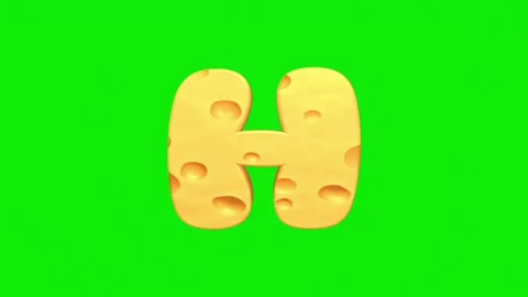 Cheese alphabet animation on a green screen background. Stock Footage 339323317