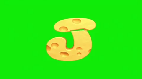 Cheese alphabet animation on a green screen background. Stock Footage 339323319