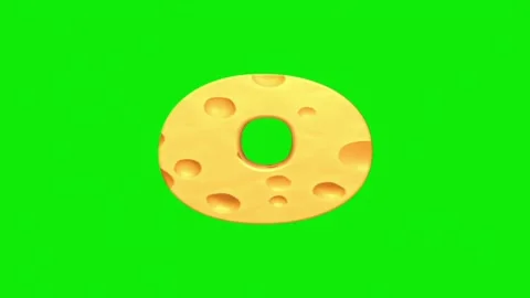Cheese alphabet animation on a green screen background. Stock Footage 339323331