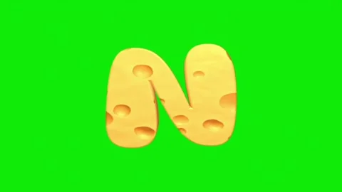 Cheese alphabet animation on a green screen background. Видео 339323338