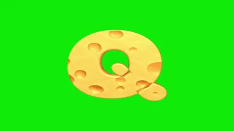 Cheese alphabet animation on a green screen background. Stock Footage 339323347