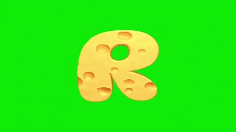 Cheese alphabet animation on a green screen background. Stock Footage 339323351