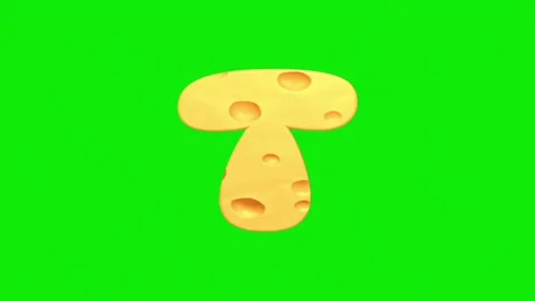 Cheese alphabet animation on a green screen background. Stock Footage 339323352
