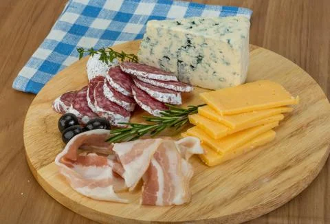Cheese and bacon Stock Photos