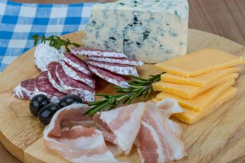 Cheese and bacon Stock Photos