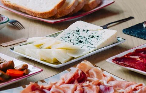 Cheese and bread isometric design. Stock Photos