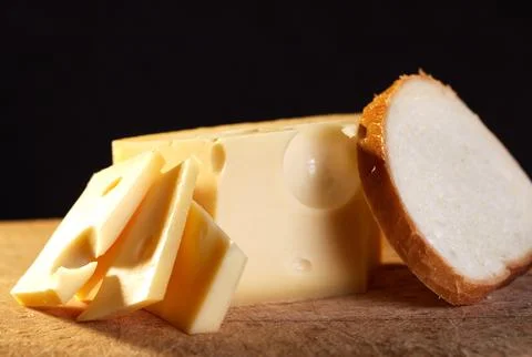 Cheese And Bread Stock Photos