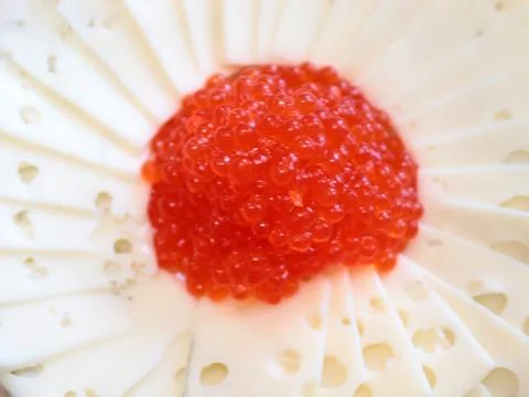 Cheese and caviar 스톡 사진