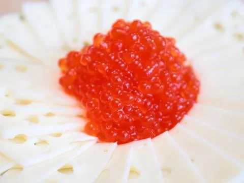 Cheese and caviar Stock Photos