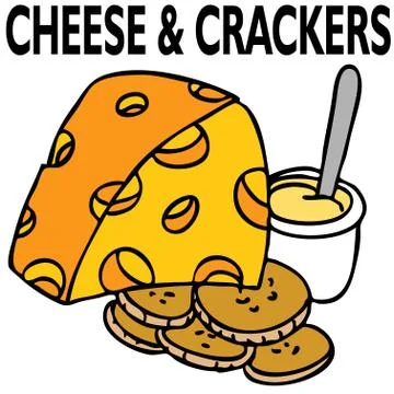 Cheese and crackers Stockillustratie