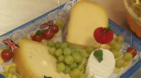 Cheese and grapes Stock Footage 492177