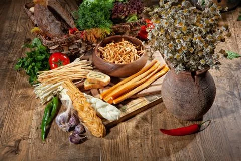 Cheese And Greenery Stock Photos