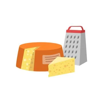 Cheese And Grinder Set Of Pizza Ingredients  Utensils Stock Illustration