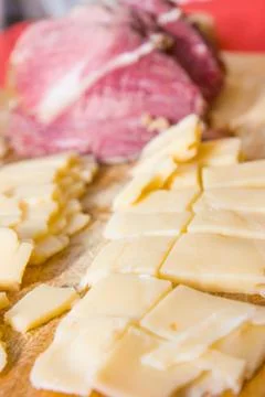 Cheese and ham Stock Photos