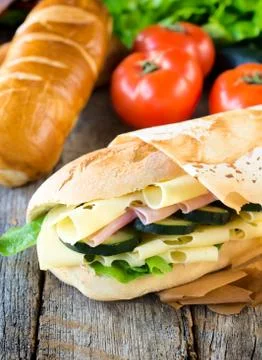 Cheese and ham Stock Photos