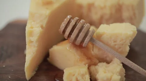 Cheese and honey Stock Footage 49159403