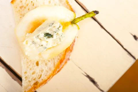 Cheese and pears Stock Photos