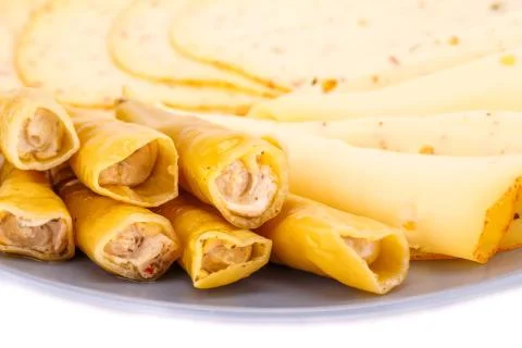 Cheese and pepper appetizer Stock Photos