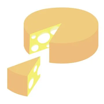A cheese and a piece colored Иллюстрация