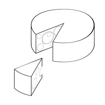 A cheese and a piece Иллюстрация