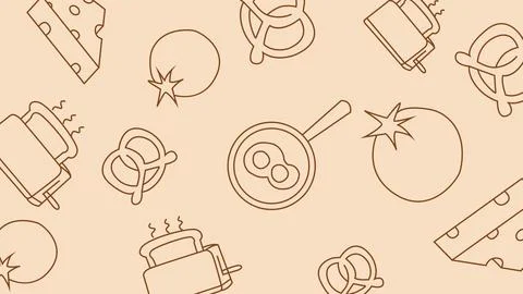 Cheese and tomato breakfast background Stock Illustration